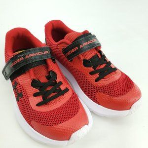 Under Armour Kids UA BPS Surge 3 AC 3024990-600 Red White Sneaker Shoes Sz 1.5Y